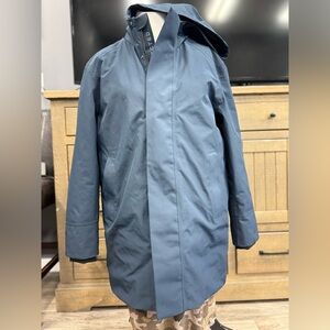 NWT Men’s‎ Selected Homme Tech Parka Coat Medium. Navy Blue MSRP $385